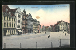 AK Augsburg, Maximilian Platz Mit Oberer Maximillianstrasse  - Augsburg