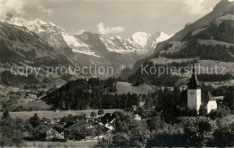 13297986 Frutigen BE Ortsansicht Mit Kirche Blick Zu Doldenhorn Balmhorn Altels  - Altri & Non Classificati