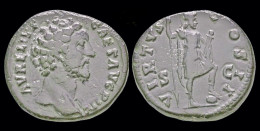 Marcus Aurelius, As Caesar AE As Virtus Standing Right - Die Antoninische Dynastie (96 / 192)