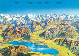 13281906 Berner Oberland Panoramakarte Mit Thunersee Kien Kander Und Simmental B - Altri & Non Classificati