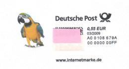 Germany 2009, Postal Stationary, Self-Service Franking Label On Cover, Parrot, MNH** - Papegaaien, Parkieten