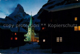 13192976 Zermatt VS Kirche Matterhorn Abendstimmung Zermatt VS - Autres & Non Classés