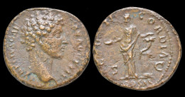 Marcus Aurelius, As Caesar AE As Concordia Standing Left - The Anthonines (96 AD To 192 AD)