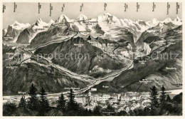 13150436 Interlaken BE Panoramakarte Bergkette Berner Oberland Interlaken - Andere & Zonder Classificatie