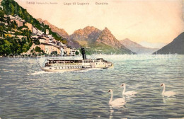 13116366 Gandria Lago Di Lugano Panorama Mit Fahrgastschiff Gandria - Otros & Sin Clasificación