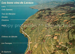 13105356 Lausanne VD Les Coteaux De Lavaux Entre Lausanne Et Vevey Vue Aerienne  - Andere & Zonder Classificatie