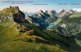 13069096 Hoher Kasten Mit Altmann Und Saentis Alpenpanorama Hoher Kasten - Altri & Non Classificati