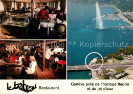 13027696 Geneve GE Le Bateau Restaurant Fliegeraufnahme Geneve - Sonstige & Ohne Zuordnung