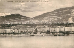 12994636 Geneve GE Quai Des Eaux Vives Lac Leman Le Saleve Et Le Mont Blanc Genè - Altri & Non Classificati