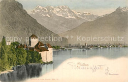 12981696 Chillon Chateau Lac Leman Et Les Dents Du Midi Schloss Genfersee Alpen  - Altri & Non Classificati