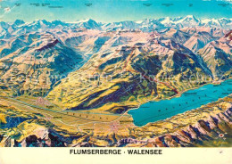 12935216 Walensee Flumserberge Panoramakarte Walensee - Otros & Sin Clasificación