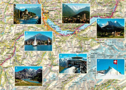 12918566 Berner Oberland Landkarte Oberhofen Thunersee Interlaken Alpen Spiez Gr - Andere & Zonder Classificatie