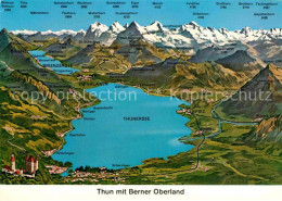 12860036 Thun BE Mit Berner Oberland Alpen Aus Der Vogelperspektive Thun - Other & Unclassified