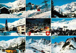 12855946 Saas-Fee Teilansichten Wintersportplatz Walliser Alpen Bergbahn Saas Fe - Altri & Non Classificati