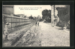 CPA Elbeuf, La Rue Du Bout-du-Gard, Strassenschäden Nach Unwetter  - Elbeuf