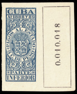 ESPAGNE / ESPANA - COLONIAS (Cuba) 1888/89 "PAGOS AL ESTADO" Fulcher 1092 5c P. Inferior Nuevo** (0.010.018) - Kuba (1874-1898)