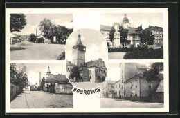 AK Dobrovice, Kirche, Strassenpartie Mit Gebäudeansicht, Denkmal  - Tchéquie