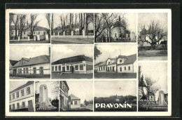 AK Pravonin, Kirche, Hostinec U Kubalku, Ortsansicht  - Czech Republic