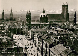 73141941 Muenchen Blick Von Der Ludwigskirche Auf Stadt Und Gebirge Muenchen - München