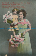 R049856 Old Postcard. Woman And Girl With Flowers. 1911 - Monde