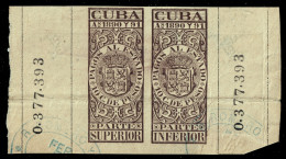 ESPAGNE / ESPANA - COLONIAS (Cuba) 1890/91 "PAGOS AL ESTADO" Fulcher 1100/1107 10c Sello Doble Usado (0.377.393) - Kuba (1874-1898)