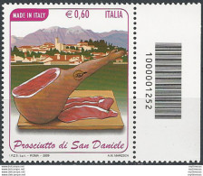 2009 Italia Prosciutto S. Daniele Codice A Barre Cat. Unif. 3151cb - Autres & Non Classés