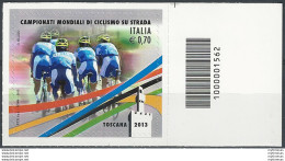 2013 Italia Ciclismo 0,70 Varietà Rosa Codice A Barre Cat. Unif. 3468cba - Andere & Zonder Classificatie