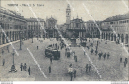 Bf164 Cartolina Torino Citta' Piazza S.carlo 1924 - Other & Unclassified