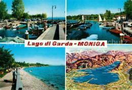 73128772 Moniga Lago Di Garda Hafen Strandpromenade Panoramakarte Moniga Lago Di - Altri & Non Classificati