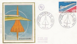 AVIONS / FDC CONCORDE Du 10/01/76  -sur Soie - RIO De Janeiro - 1970-1979