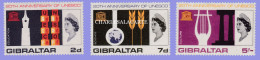 GIBRALTAR 1966  Q.E. II  UNESCO  S.G. 196-198  U.M. - Gibilterra