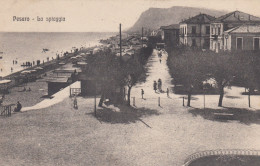 PESARO-LA SPIAGGIA- CARTOLINA  VIAGGIATA TRA 1920-1930-AFFRANCATURA CADUTA - Pesaro