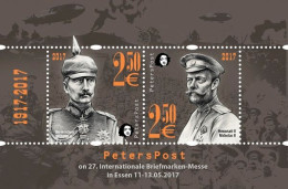 Finland 2017 1917-2017 "Crash Of Empires" Nicholas II And Vilhelm II Essen Exhibition Germany Peterspost Block MNH - Philatelic Exhibitions