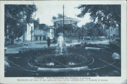 Cs200 Cartolina Aversa Villa Comunale Con Fontana Luminosa Caserta Campania 1932 - Caserta