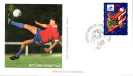 FDC  1996 FOOTBALL FRANCE 98 - RETOURNE ACROBATIQUE - 1990-1999