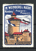 Reklamemarke Papiere Und Pappen Von M. Weinberg, Nürnberg, Schloss-Ansicht  - Erinnophilie