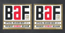 BROUWERIJ DESMEDT - B A F - 2 BIERETIKETTEN  (BE 027) - Beer