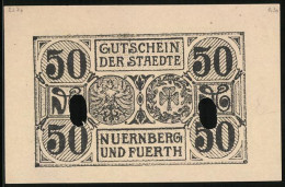 Notgeld Nürnberg Und Fürth 1918, 50 Pfennig, Kontroll-Nr. 36319  - [11] Local Banknote Issues