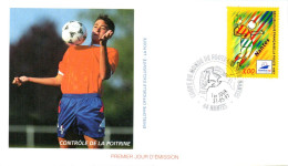 FDC  1996 FOOTBALL FRANCE 98 - CONTROLE DE LA POITRINE - 1990-1999