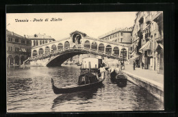 AK Venezia, Ponte Di Rialto Mit Gondel  - Autres & Non Classés