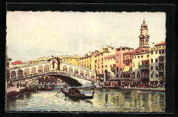 Künstler-AK Venedig, Ponte Di Rialto Im Abendlicht  - Sonstige & Ohne Zuordnung