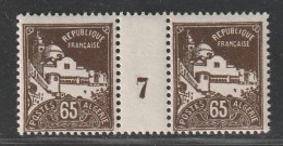 ALGERIE - MILLESIMES - N°80 ** (1927) 65c Sépia - Nuevos