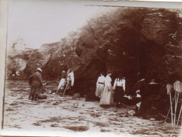 Photographie Photo Vintage Snapshot Plage épuisette Pêche Mode - Anonymous Persons