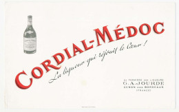 Buvard  21.3 X 13.3 CORDIAL-MEDOC La Liqueur De La Cie Fermière G.A. Jourde à Cénon Gironde - Drank & Bier