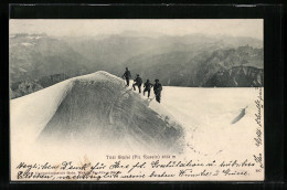 AK Tödi, Piz Rusein, Bergsteiger Auf Dem Gipfel Im Schnee  - Mountaineering, Alpinism