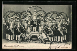 AK München, Schäfflertanz 1909 - Reifschwung-Gruppe  - Baile