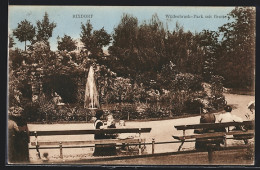 AK Rixdorf, Wildenbruch-Park, Grotte Mit Besuchern  - Neukoelln