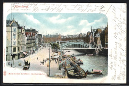 AK Hamburg, Beim Neuen Krahn & Brooksbrücke  - Mitte