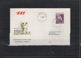 Schweiz Luftpost FFC SAS  1.4.1966 Göteborg - Zürick - Eerste Vluchten