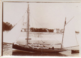 Photographie Photo Vintage Snapshot Voile Voilier Bateau Sailing - Barche